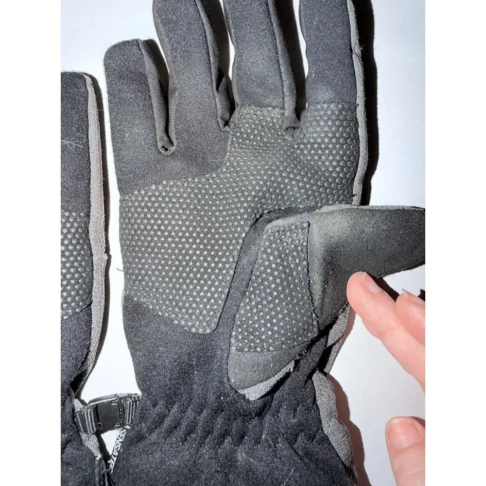 Head running cycling insulated waterproof hybrid gloves size small gray black